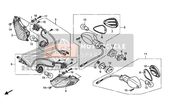 Honda CBR1000RR 2015 WINKER for a 2015 Honda CBR1000RR