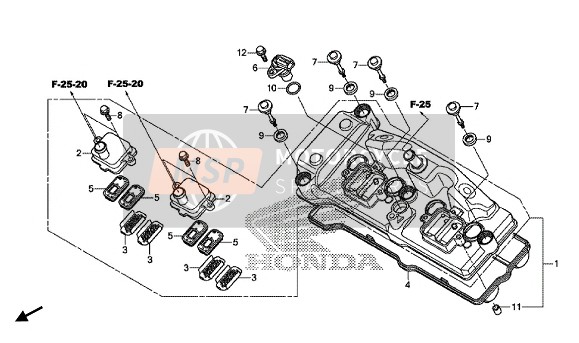 Honda CBR1000S 2015 Cilinderkopdeksel voor een 2015 Honda CBR1000S