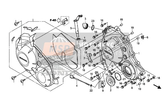 Honda CBR1000S 2015 Coperchio carter destro per un 2015 Honda CBR1000S