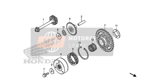 Honda CBR1000S 2015 STARTING CLUTCH for a 2015 Honda CBR1000S