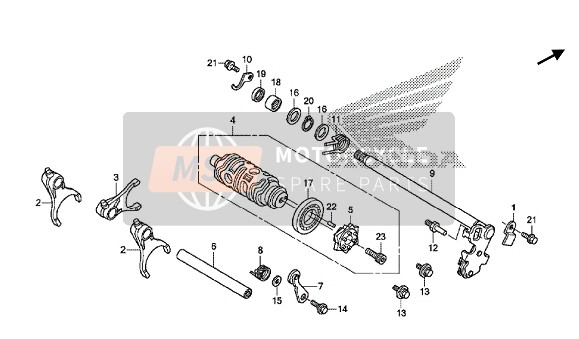 Honda CBR1000S 2015 UitrustingSchakelwals voor een 2015 Honda CBR1000S