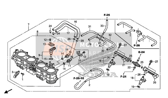 Honda CBR1000S 2015 Corpo farfallato per un 2015 Honda CBR1000S