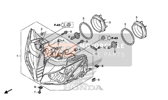 Honda CBR1000S 2015 SCHEINWERFER für ein 2015 Honda CBR1000S