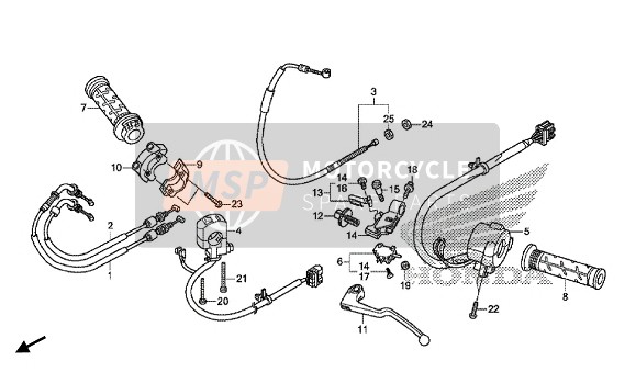 Honda CBR1000S 2015 Handvat Hendel - Schakelaar - Kabel voor een 2015 Honda CBR1000S