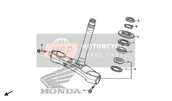 Honda CBR1000S 2015 T-Stuk voor een 2015 Honda CBR1000S