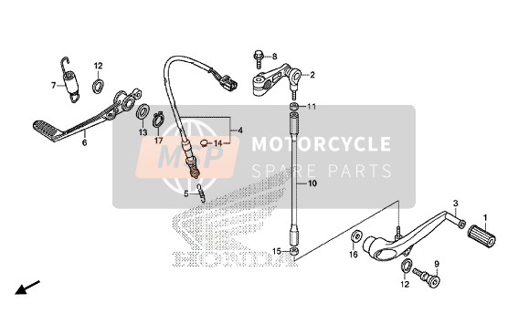 Honda CBR1000S 2015 Pedale per un 2015 Honda CBR1000S