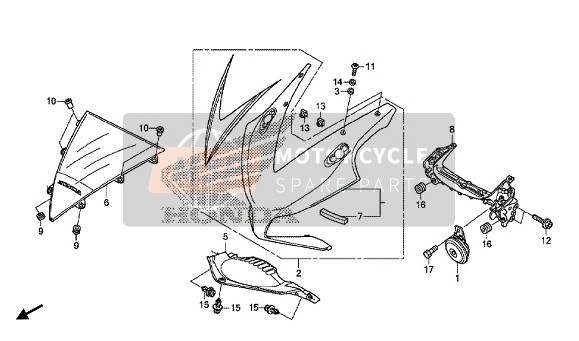 Honda CBR1000S 2015 Capot supérieur pour un 2015 Honda CBR1000S