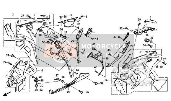 64400MGPD80ZB, Jeu D'Auvent Inferieur D., Honda, 0