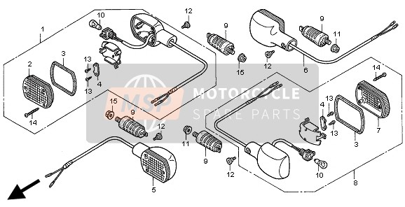 Honda CB750F2 1998 Indicator voor een 1998 Honda CB750F2