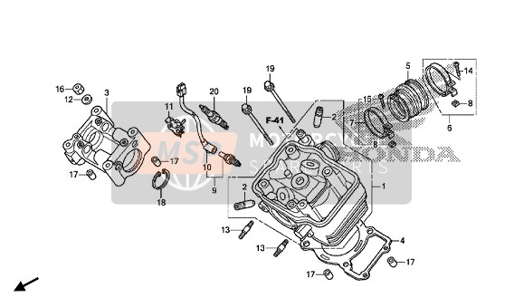 Honda CBR125R 2015 Cabeza de cilindro para un 2015 Honda CBR125R