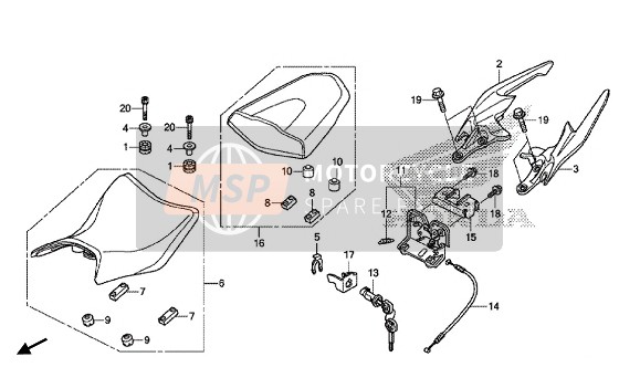 Honda CBR125R 2015 Asiento para un 2015 Honda CBR125R