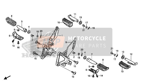 Honda CBR125R 2015 FUSSRASTE für ein 2015 Honda CBR125R