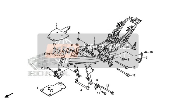 Honda CBR125R 2015 Frame voor een 2015 Honda CBR125R