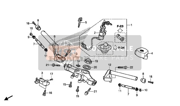 Honda CBR125RS 2015 Behandel pijp & Bovenste kroonplaat voor een 2015 Honda CBR125RS