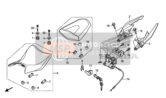 Honda CBR125RT 2015 Asiento para un 2015 Honda CBR125RT