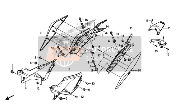 83620KTYR30ZA, Cover Set, R. Rr. (Wl) *TYPE2* (TYPE2 ), Honda, 0