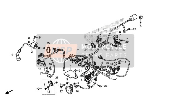 Honda CBR125RT 2015 WIRE HARNESS for a 2015 Honda CBR125RT