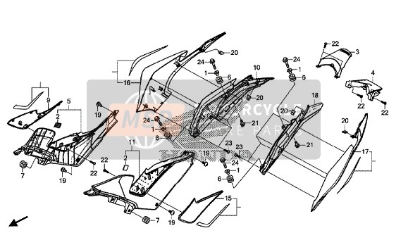 83450K33D00ZC, Cowl Set, Rr. Center Upper (Wl) *TYPE1* (TYPE1 ), Honda, 0