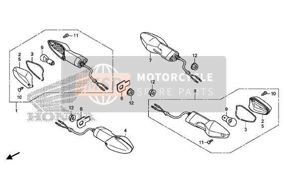 33600KYJ901, Winker Assy., R. Rr. (12V 21W), Honda, 1