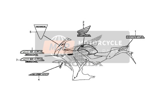 86201K33D00ZC, Mark, R. Wing (90mm) *TYPE1* (TYPE1 ), Honda, 0