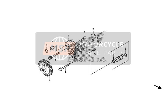 Honda CBR300RA 2015 Bomba de aceite para un 2015 Honda CBR300RA