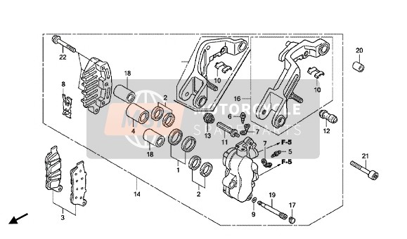 Honda GL1800 2015 LEFT FRONT BRAKE CALIPER for a 2015 Honda GL1800