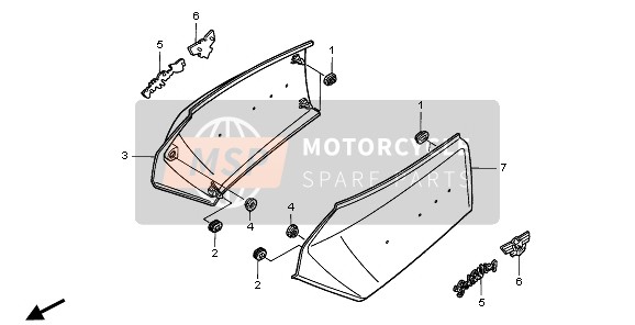 Honda GL1500A 1995 SIDE COVER for a 1995 Honda GL1500A