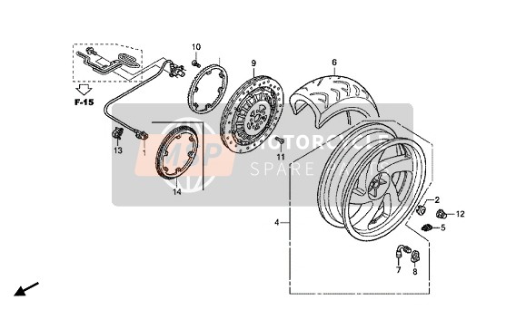 Honda GL1800 2015 Ruota posteriore per un 2015 Honda GL1800