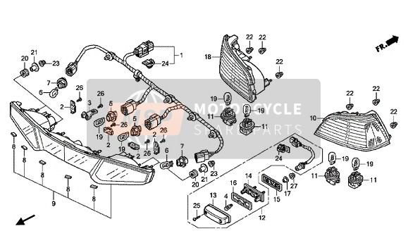 Honda GL1800 2015 Luz de combinación trasera para un 2015 Honda GL1800