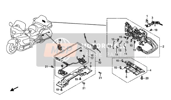 Honda GL1800 2015 ÖFFNER-EINHEIT für ein 2015 Honda GL1800