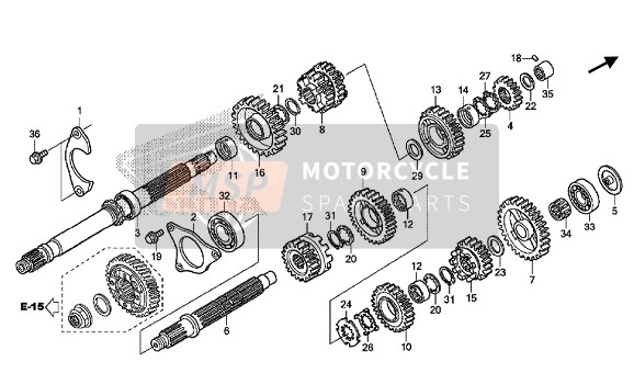 Honda GL1800B 2015 Transmissie voor een 2015 Honda GL1800B