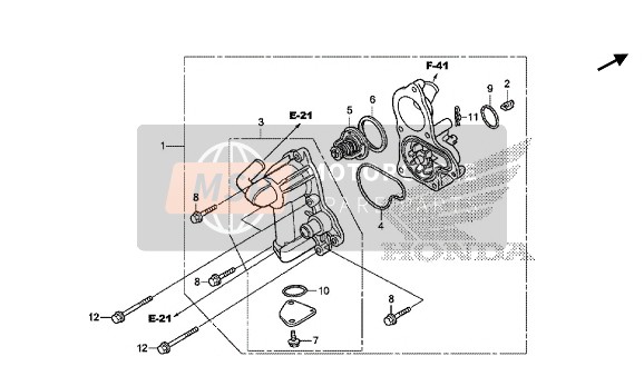 Honda GL1800C 2015 Bomba de agua para un 2015 Honda GL1800C