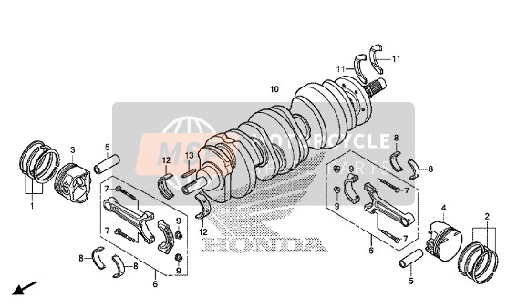 Honda GL1800C 2015 CRANKSHAFT & PISTON for a 2015 Honda GL1800C