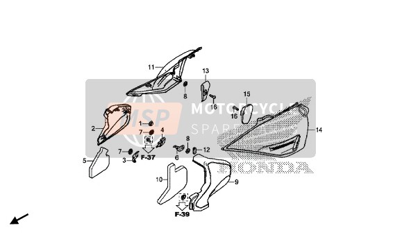 Honda GL1800C 2015 Cubierta lateral para un 2015 Honda GL1800C