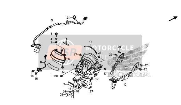 Honda GL1800C 2015 Fanale Posteriore per un 2015 Honda GL1800C