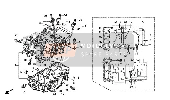 Honda NC750J 2015 Carter pour un 2015 Honda NC750J