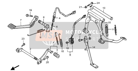 Honda GL1500A 1995 Pédale & Supporter pour un 1995 Honda GL1500A