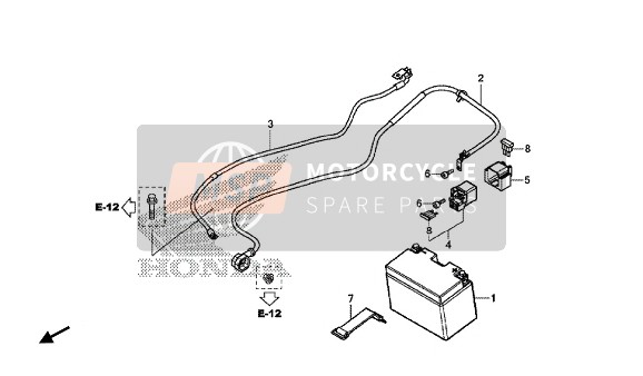 32601MJSJ20, Cabo Di Massa Batteria, Honda, 0