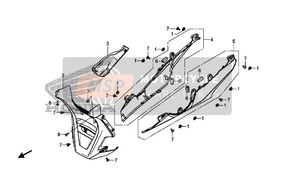 64450MJSJ70, Copertura,  Inferiore Ant., Honda, 0