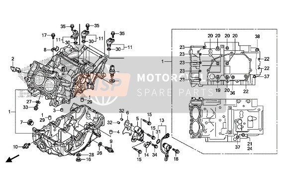 Honda NC750SA 2015 Carter per un 2015 Honda NC750SA