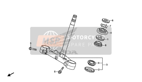 Honda NC750SA 2015 Vástago de dirección para un 2015 Honda NC750SA