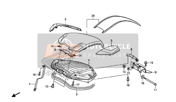 Honda NC750SA 2015 LUGGAGE LID for a 2015 Honda NC750SA