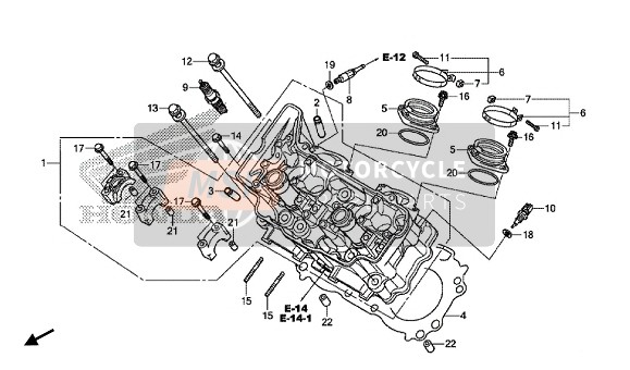 Honda VFR1200F 2015 Cilinderkop (Voorkant) voor een 2015 Honda VFR1200F