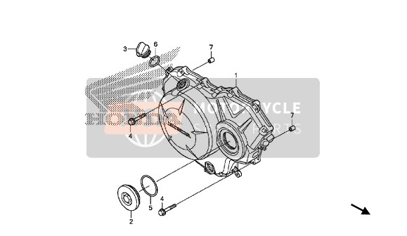 Honda VFR1200F 2015 Tapa del cárter derecho para un 2015 Honda VFR1200F