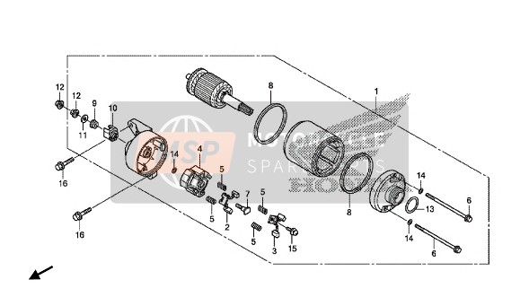 Honda VFR1200F 2015 Startend Motor voor een 2015 Honda VFR1200F