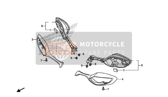 Honda VFR1200F 2015 MIRROR for a 2015 Honda VFR1200F