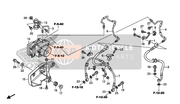 Honda VFR1200F 2015 ABS Modulador para un 2015 Honda VFR1200F