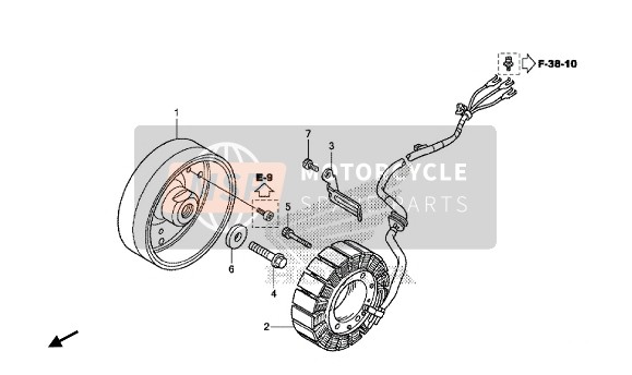 Honda VFR1200FD 2015 Generator voor een 2015 Honda VFR1200FD