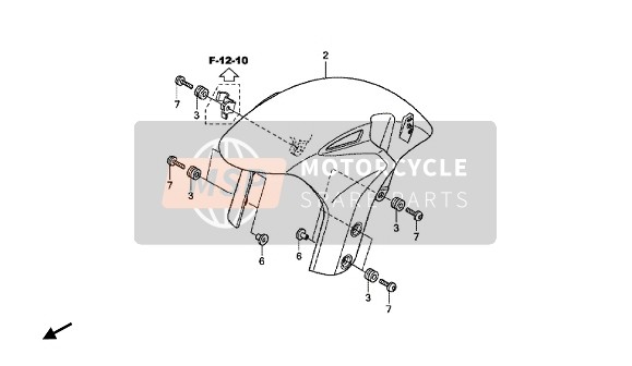 Honda VFR1200FD 2015 VORDERER KOTFLÜGEL für ein 2015 Honda VFR1200FD