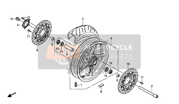 Honda VFR1200FD 2015 FRONT WHEEL for a 2015 Honda VFR1200FD